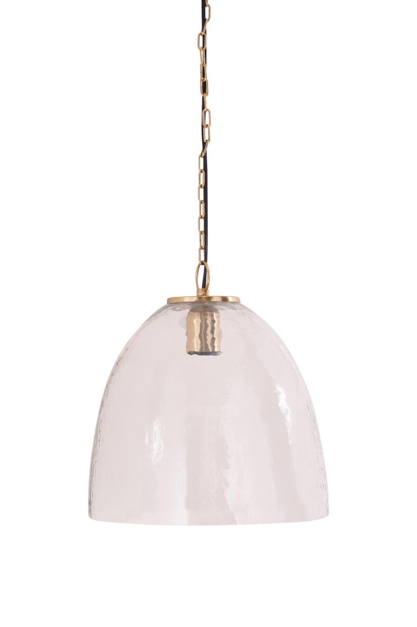Bell Jar — Clear Hammered Glass Dome Pendant Light