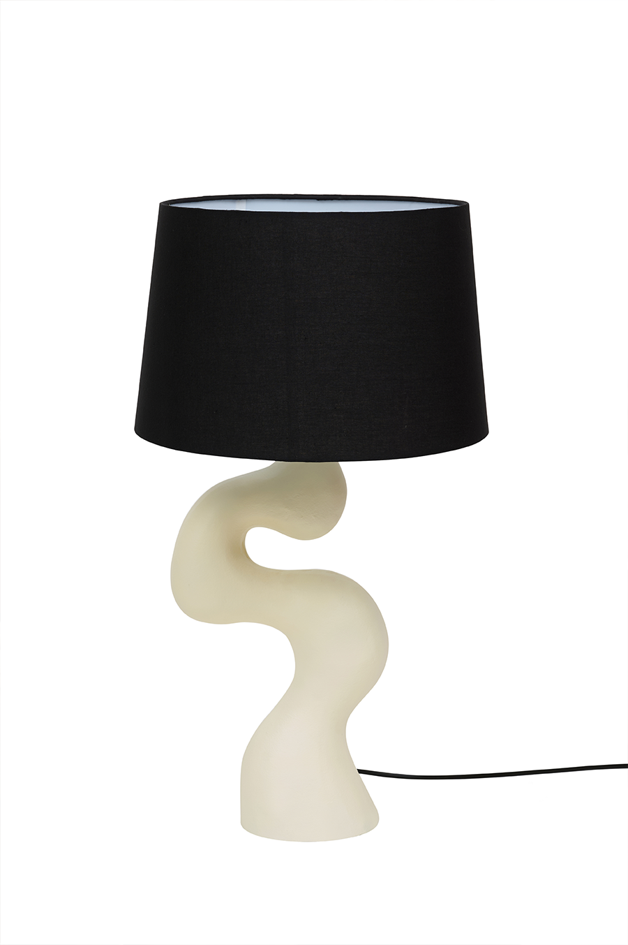 Free Form — Gesso White Cast Aluminium Table Lamp with Black Shade