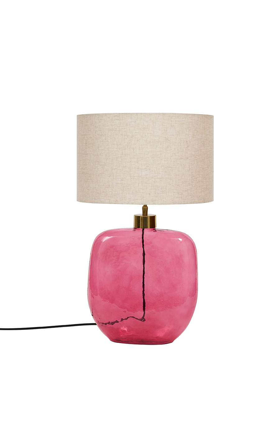 Red Smoke — Hammered Glass Table Lamp with Jute Shade
